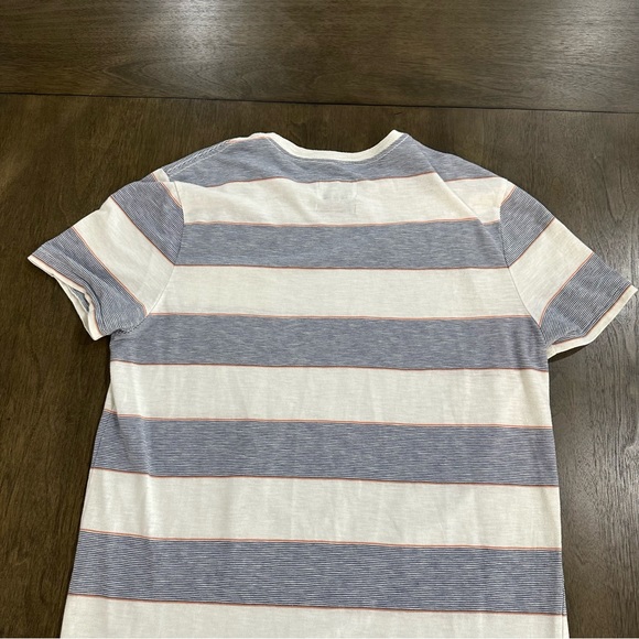 Goodfellow & Co. Men’s Size Medium White with Blue Orange Stripes Pocket Tee - Picture 5 of 11
